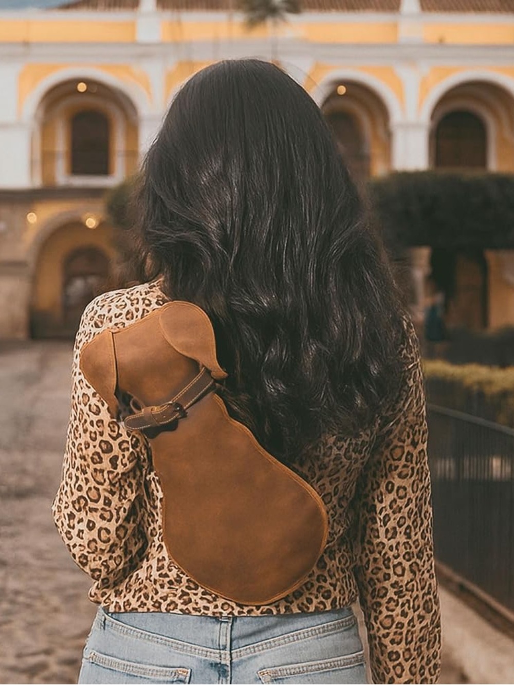 StockyardX Brown Leather Dog-Shaped Crossbody Bag